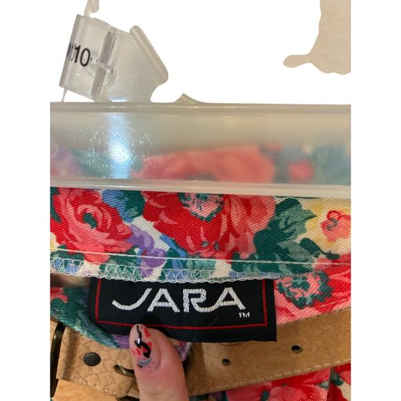 Vintage Jara 1970s Floral Print Pleated Midi Mom Skirt Belted Cottage Teacher 8 - Picture 3 of 6